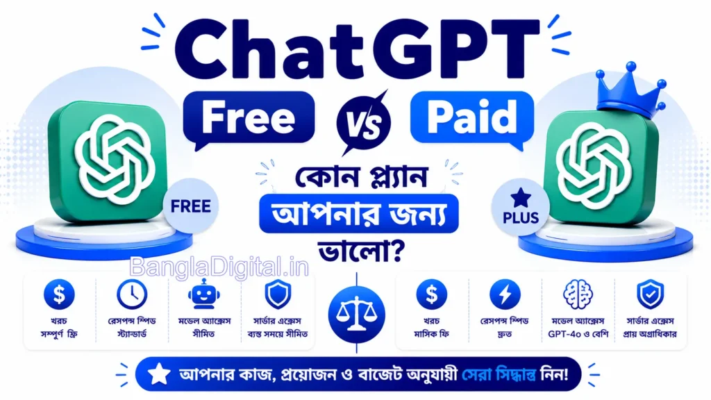 ChatGPT Free বনাম Paid: কোন প্ল্যান আপনার জন্য ভালো 