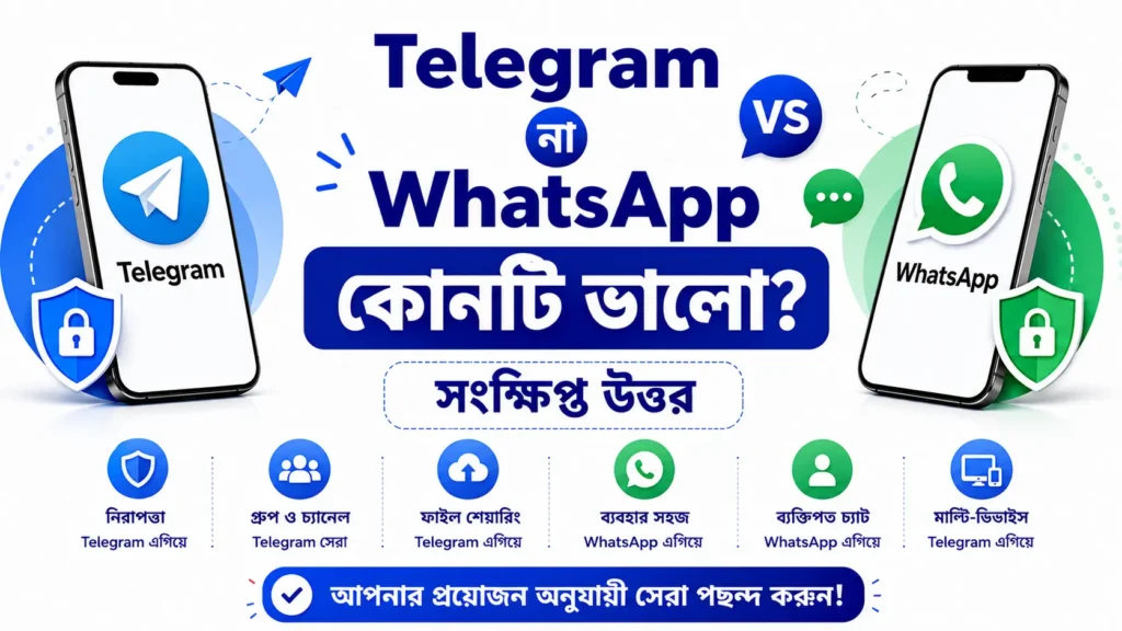 Telegram না WhatsApp কোনটি ভালো? সংক্ষিপ্ত উত্তর 