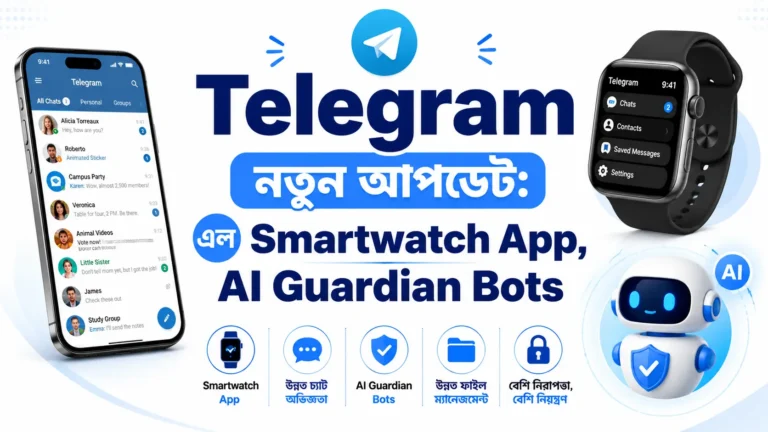 Telegram নতুন আপডেট ঘোষণা Smartwatch App AI Guardian Bots